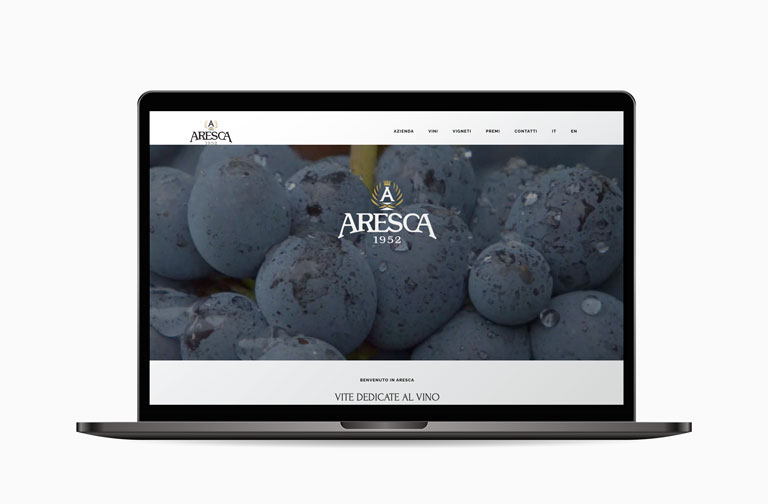 restyling anteprima sito web aresca vini